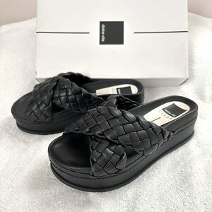 Dolce Vita Wrenly black Stella leather platform sandals 7.5 M
